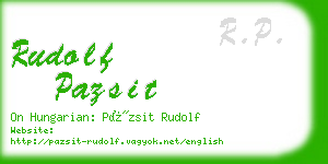 rudolf pazsit business card